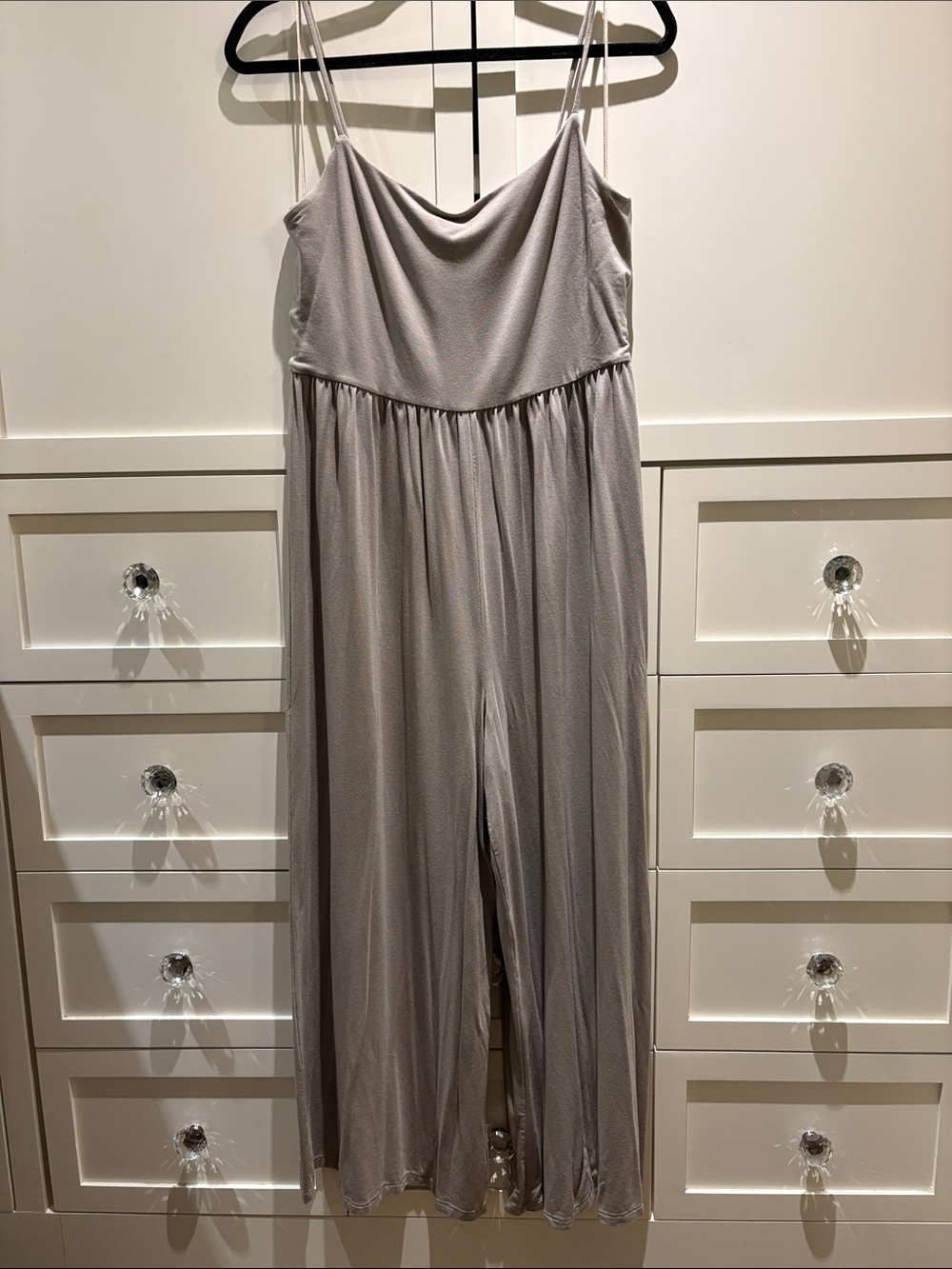 Wilfred Light Beige Cropped Wide-Leg Jumpsuit